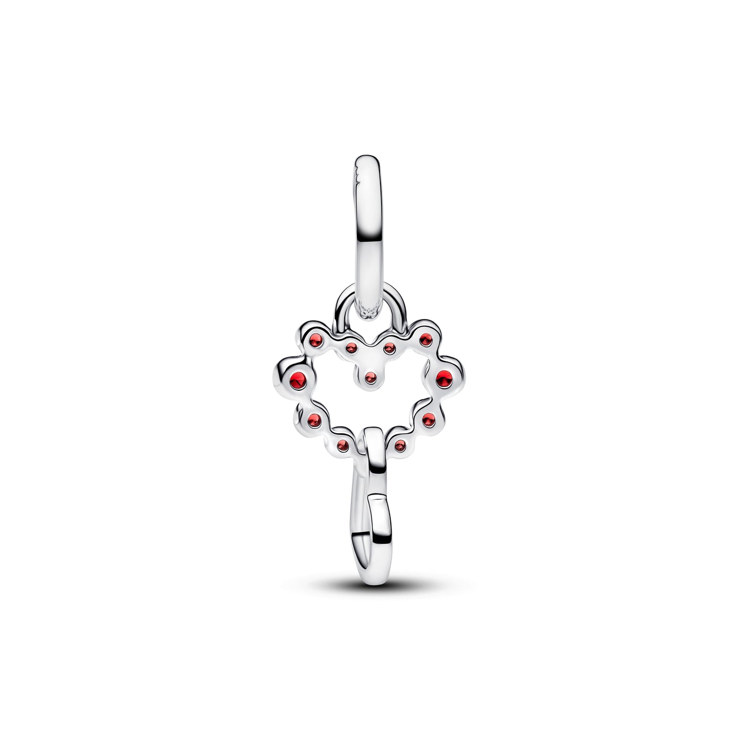 Pandora Connected Hearts & Red Stones Dangle Charm