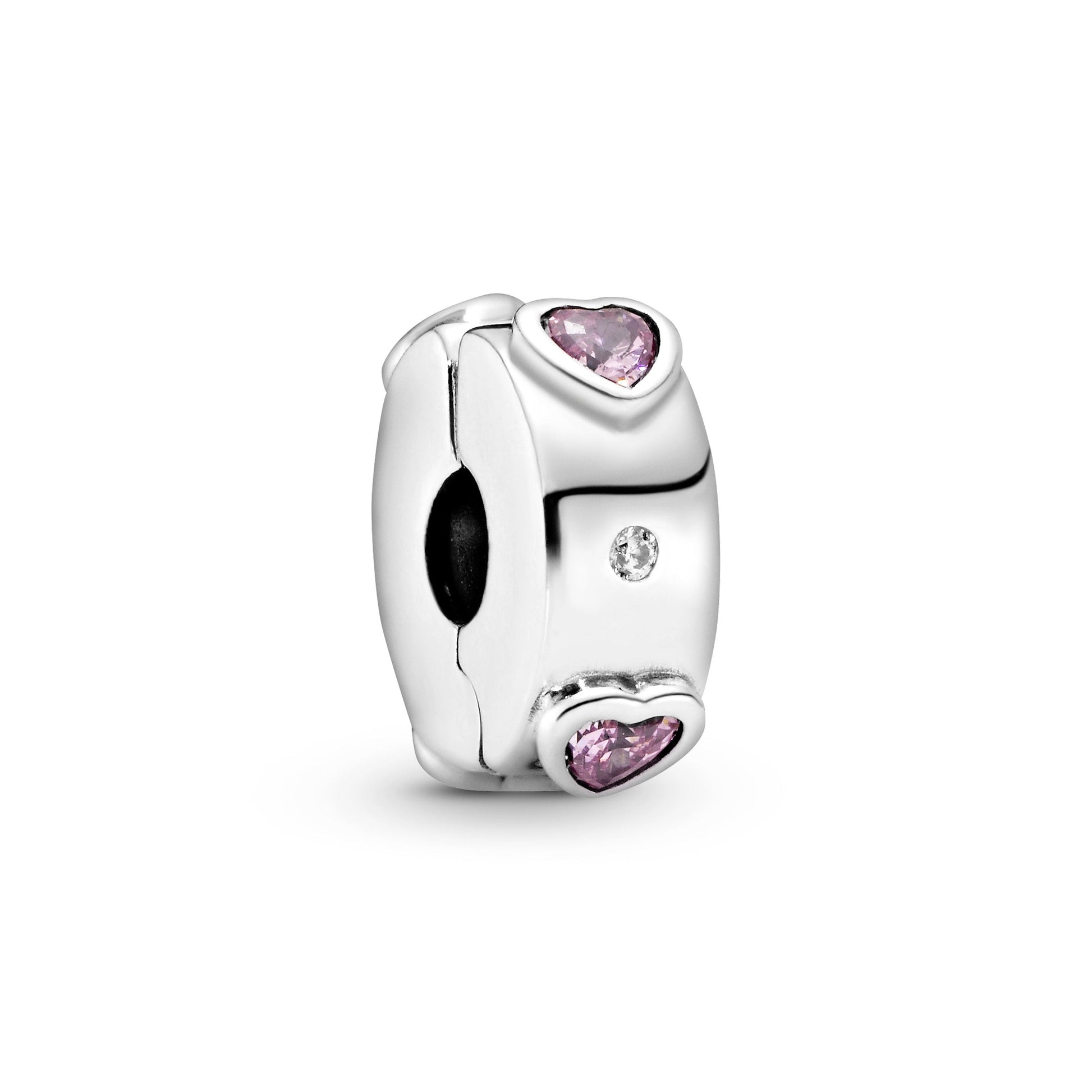 Pandora Sparkling Pink Hearts Clip Charm