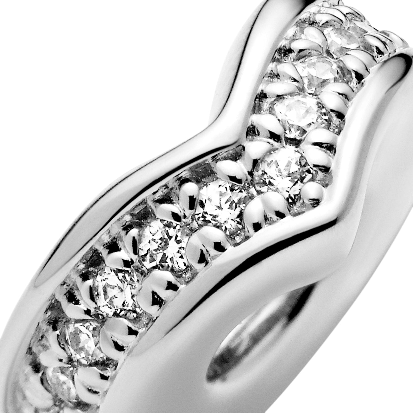 Pandora Sparkling Wishbone Spacer Charm