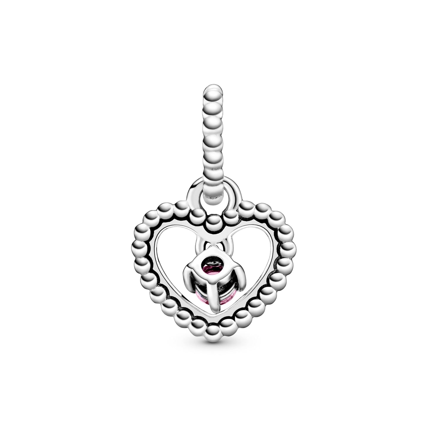 Pandora Blazing Red Beaded Heart Dangle Charm