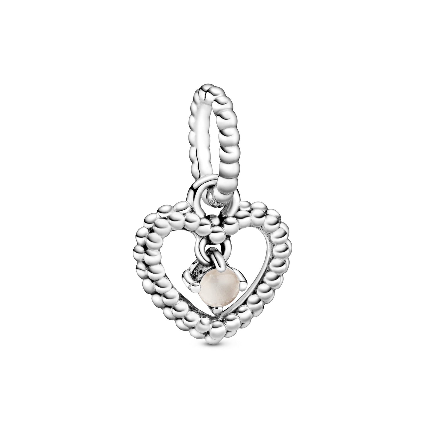Pandora Misty Rose Beaded Heart Dangle Charm