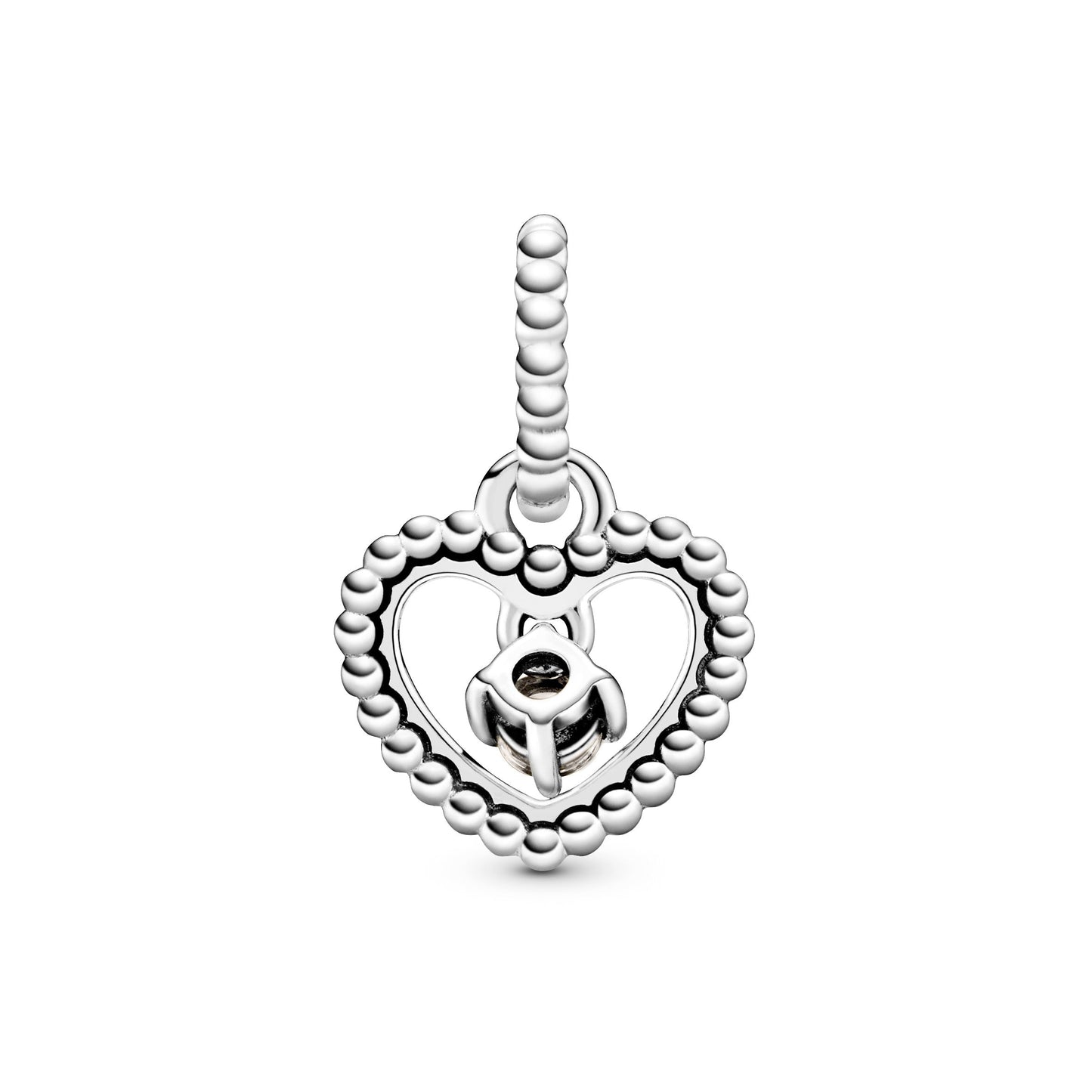 Pandora Misty Rose Beaded Heart Dangle Charm