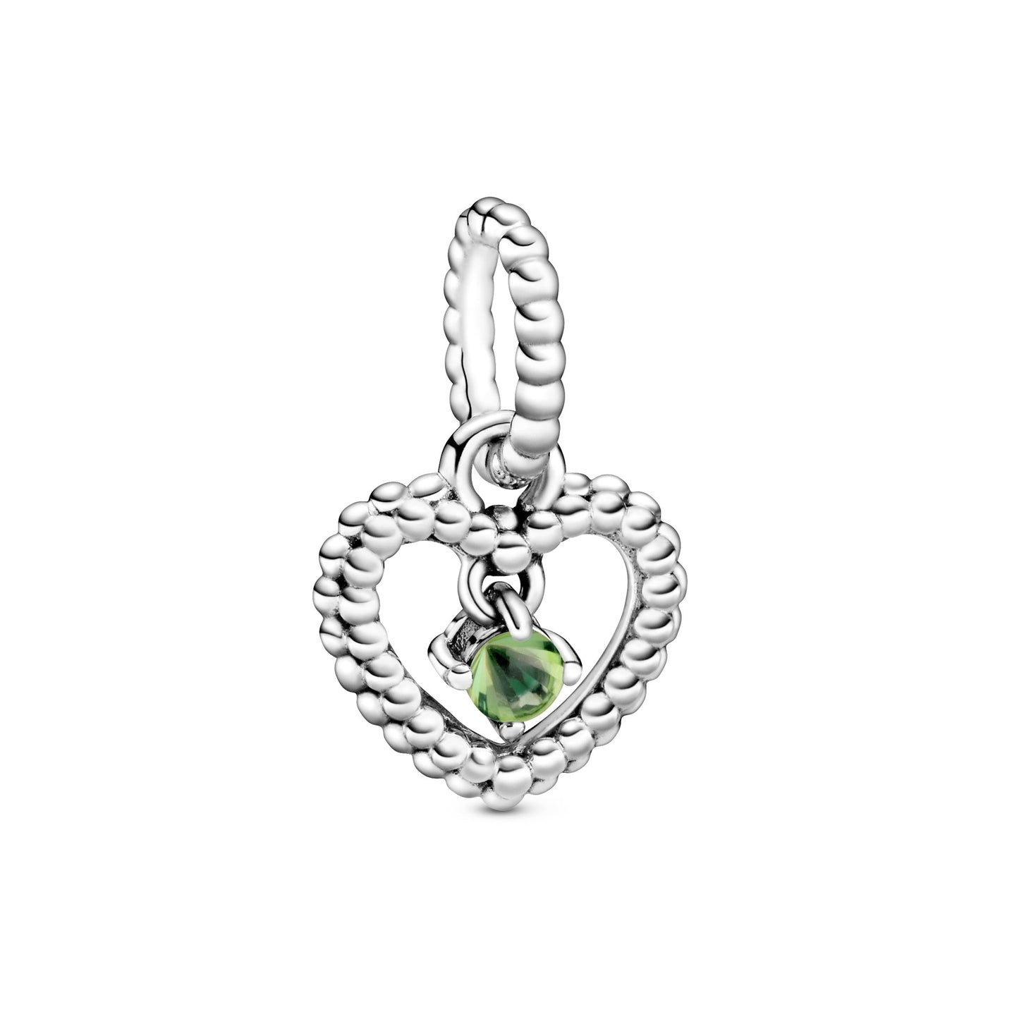 Pandora Spring Green Beaded Heart Dangle Charm
