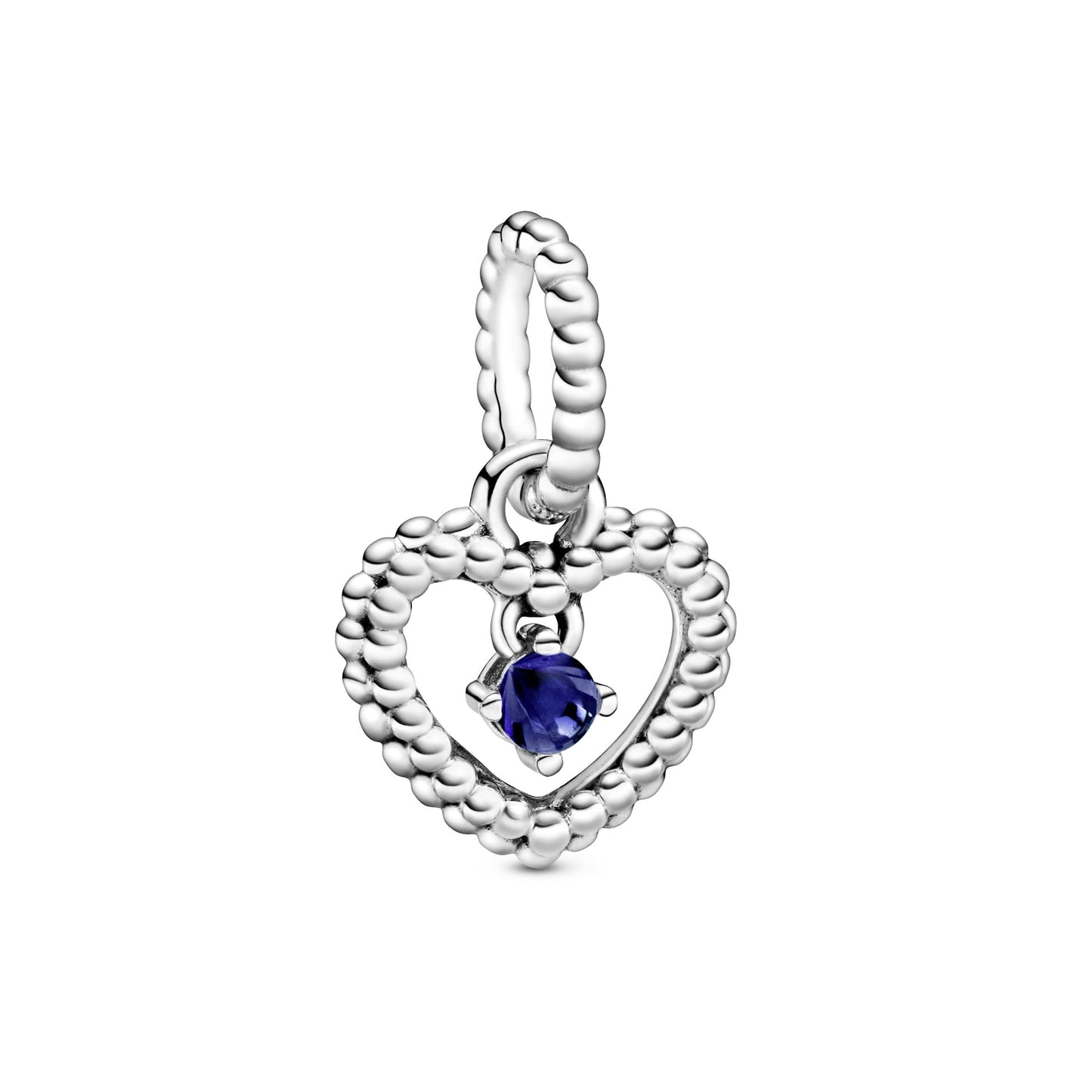 Pandora Sea Blue Beaded Heart Dangle Charm