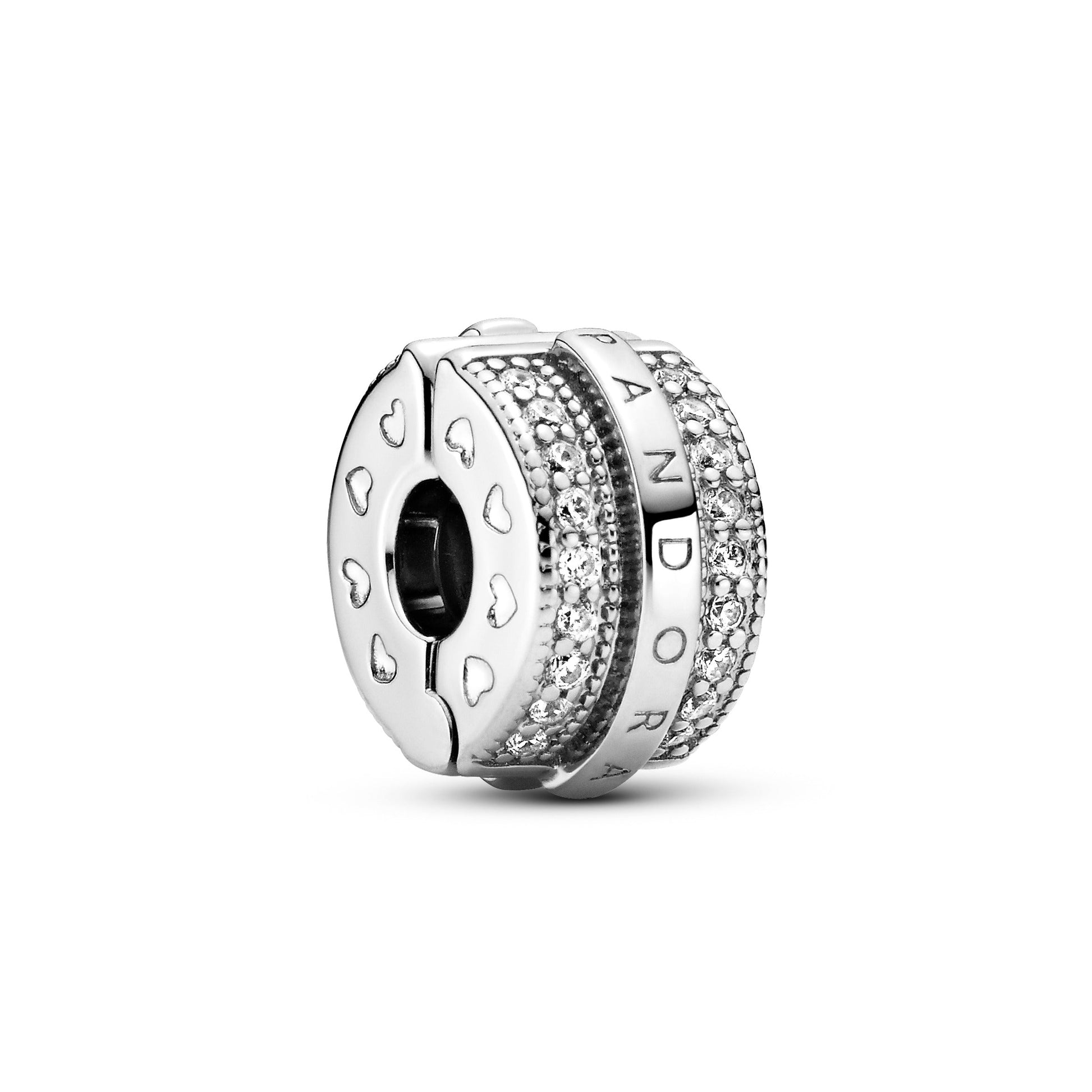 Pandora Sparkling Pave Lines and Logo Clip