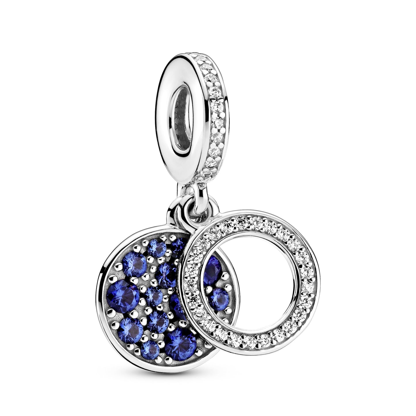 Pandora Sparkling Blue Disc Double Dangle Charm