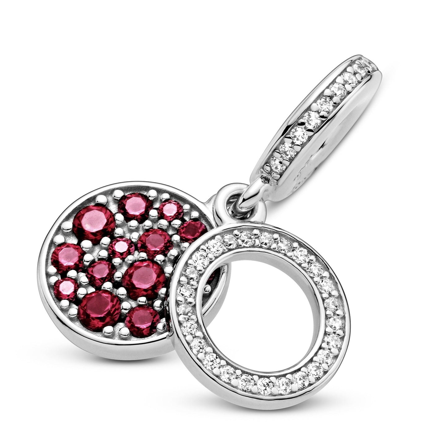 Pandora Sparkling Red Disc Double Dangle Charm
