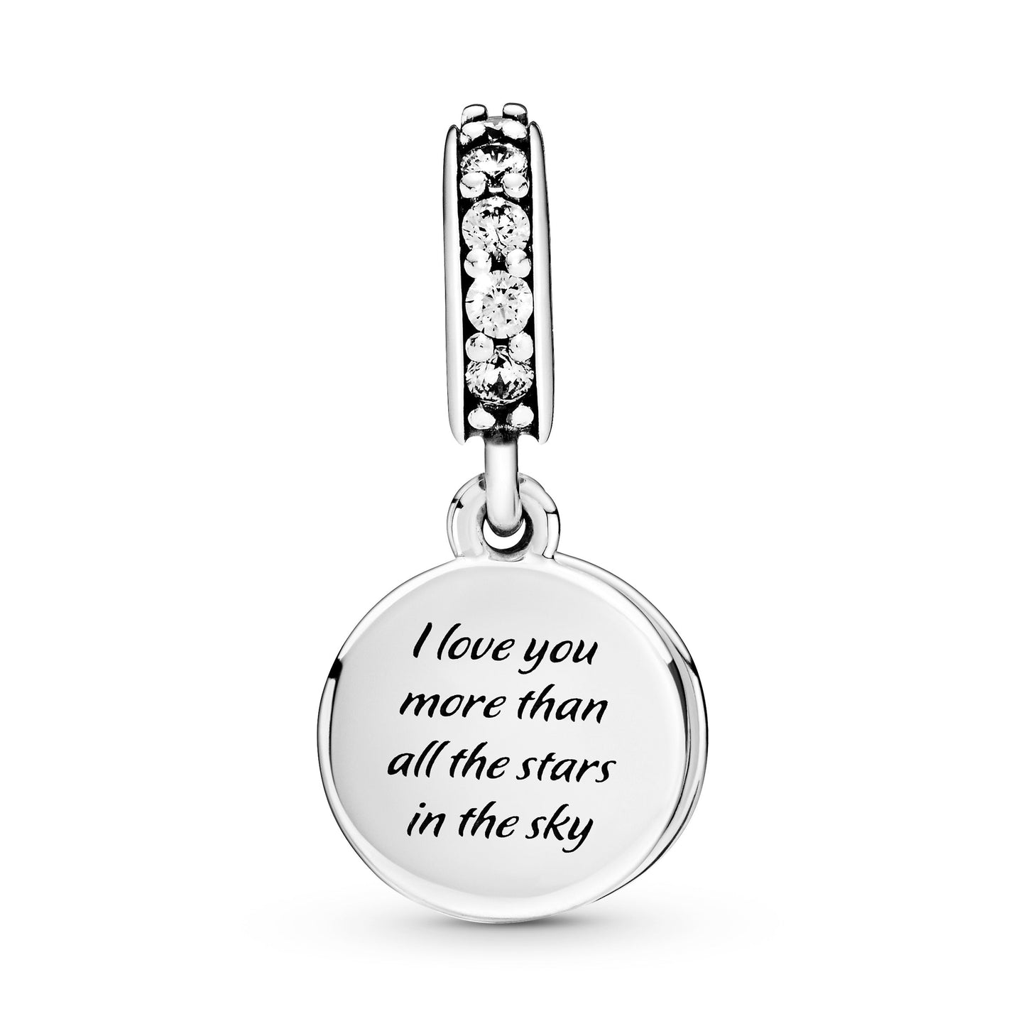 Pandora Blue Night Sky Crescent Moon & Stars Dangle Charm