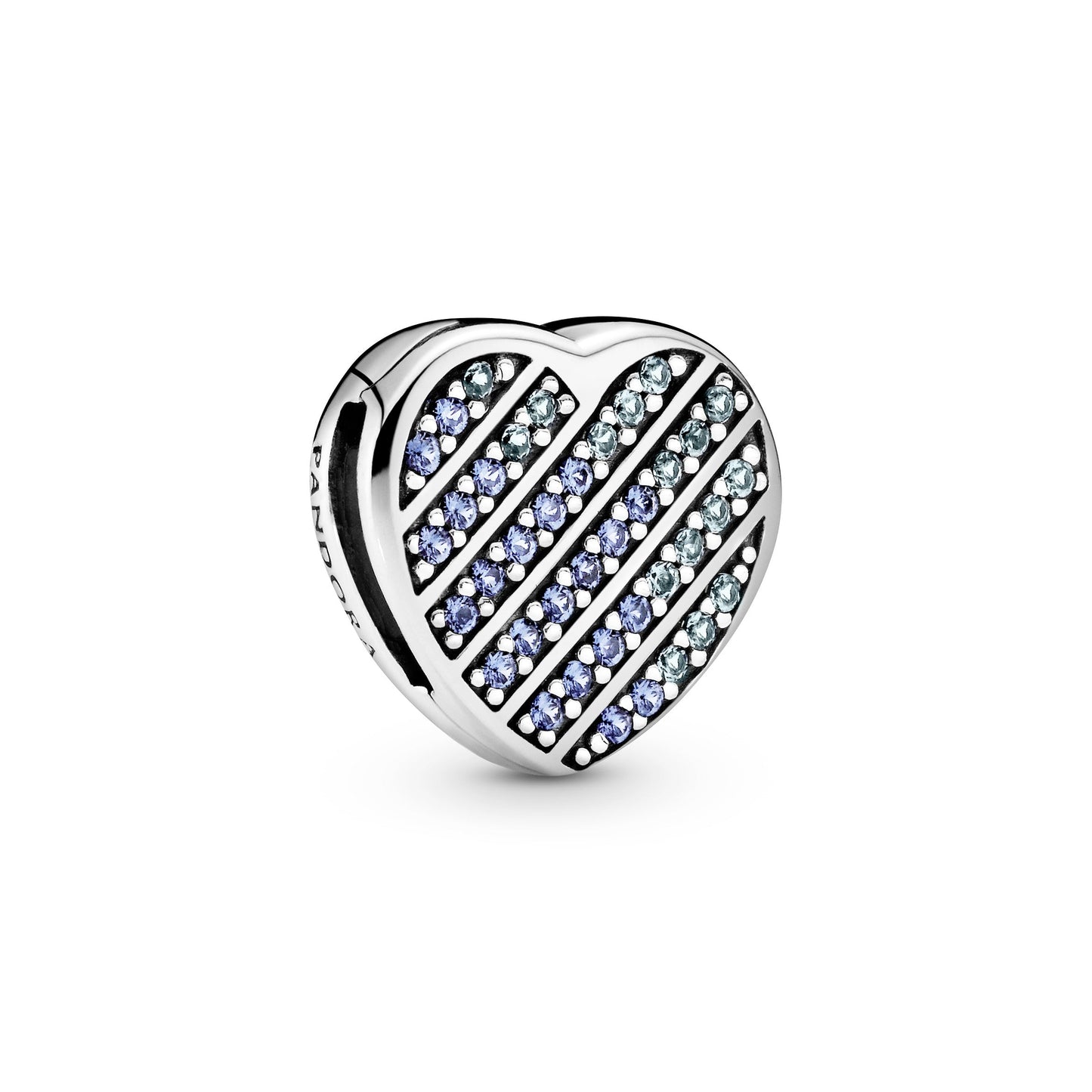 Pandora Reflexions Blue Pave Heart Clip Charm
