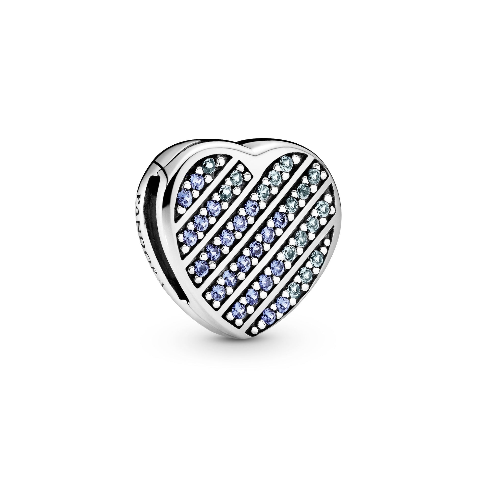 Pandora Reflexions Blue Pave Heart Clip Charm