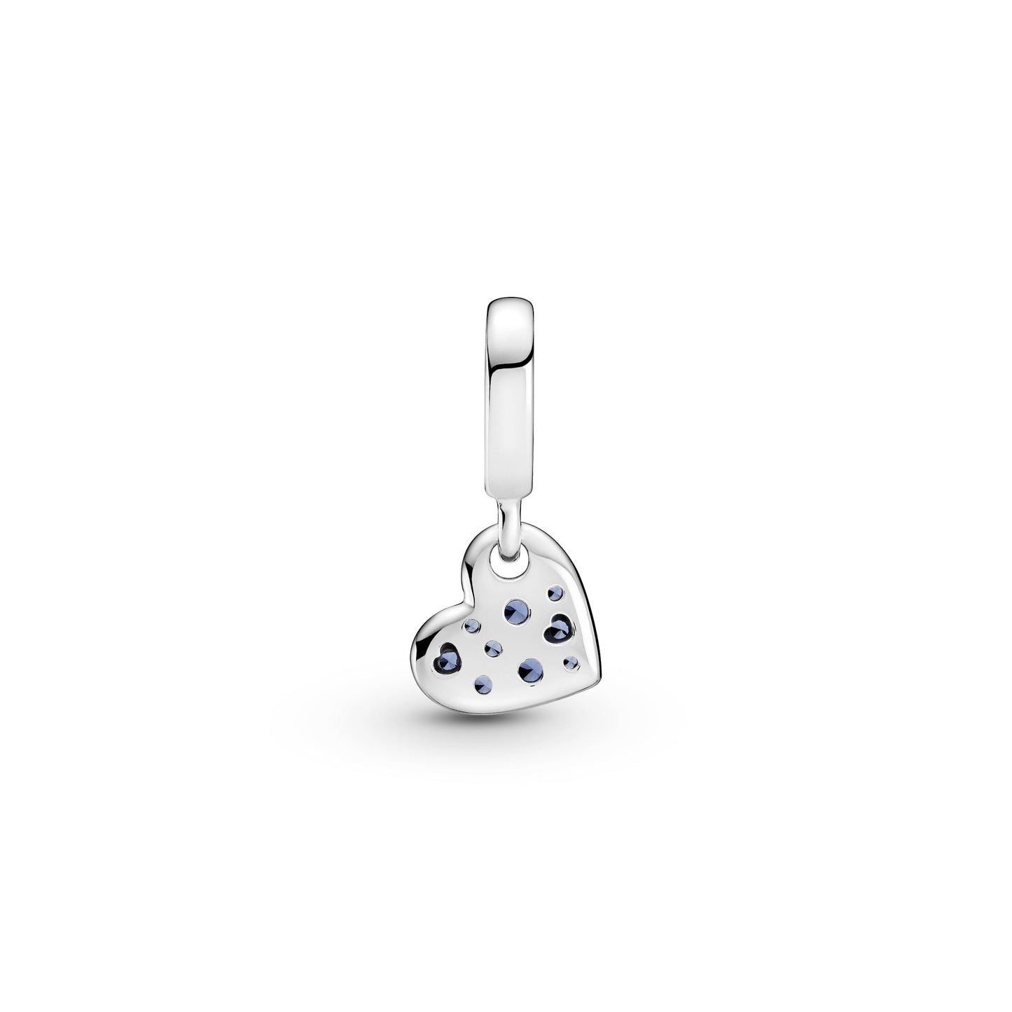Pandora Stellar Blue Pave Tilted Heart Dangle Charm